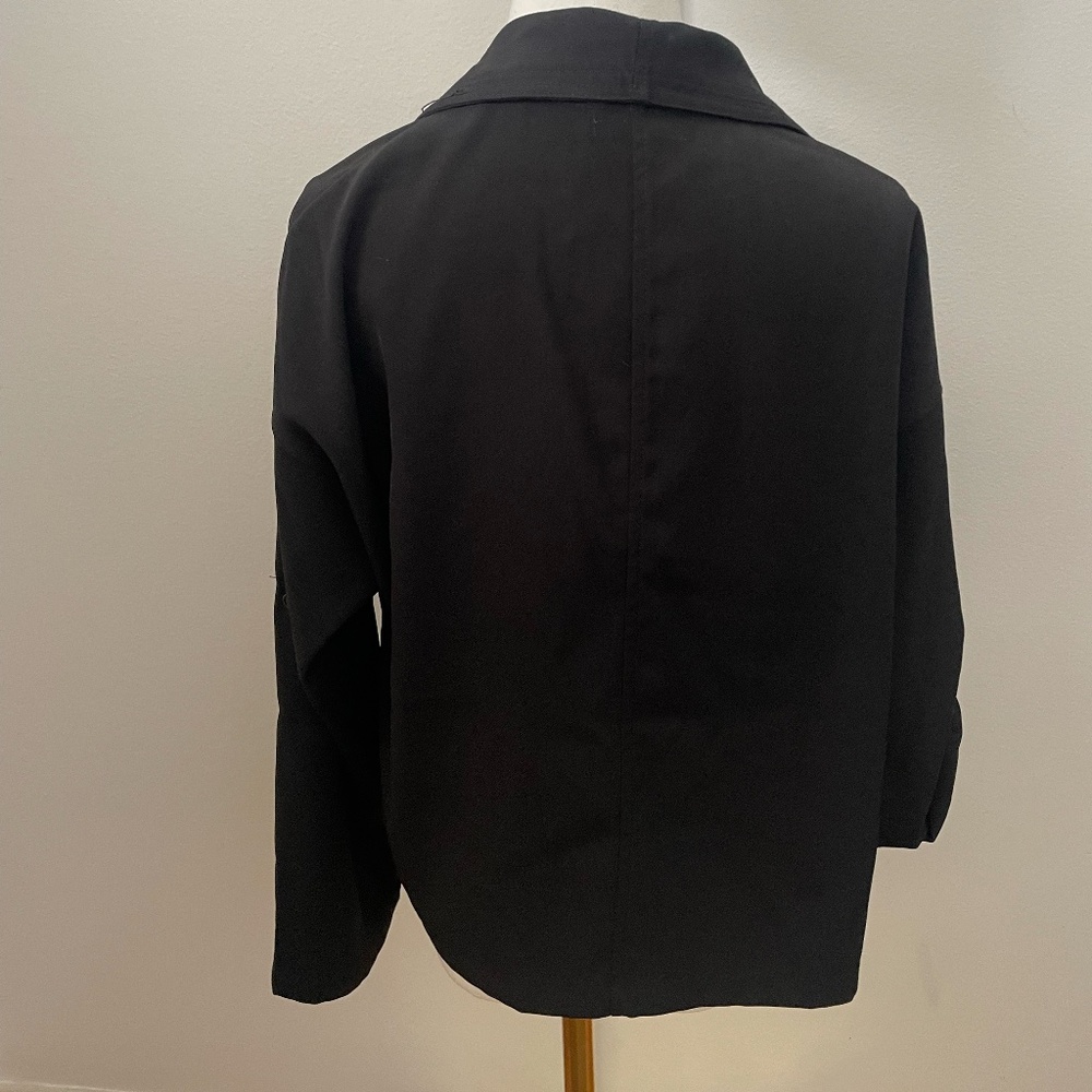 Max Studio Open Front Draped Jacket in Black Size… - image 3